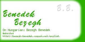 benedek bezegh business card